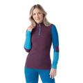 Eggplant - Smartwool - Women's Intraknit Thermal Merino Base Layer Colorblock 1/4 Zip