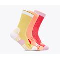 Cerise / Papaya / Aura - HOKA - Unisex Crew Run Sock 3-Pack