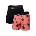 Sunrise Sunset/Check Waistband - Saxx - Men's Ultra Super Soft (2 Pack) Open Fly Boxer Briefs