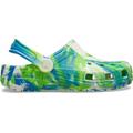 Prep Blue / Multi - Crocs - Toddler Classic Glow-in-the-Dark Marbled Clog