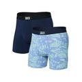 Palm Frond/Maritime - Saxx - Men's Ultra Super Soft (2 Pack) Open Fly Boxer Briefs