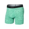 Pretty Birdie-Green - Saxx - Men's Quest Quick-Dry Mesh Open Fly Boxer Briefs