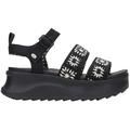 Black / White - Crocs - Women's Delray Buckle Cottage Crochet
