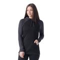 Black/Charcoal Heather - Smartwool - Women's Thermal Merino Drape Neck Hoodie