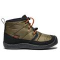 Dark Olive/Gold Flame - Keen - Big Kids' Howser II Waterproof Chukka