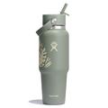 Botanical Bliss - Hydro Flask - 32 oz Wide Mouth Travel Bottle with Flex Straw Cap
