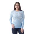 Serene Blue/White - Smartwool - Women's Intraknit Thermal Merino Base Layer Pattern Crew