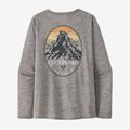 Chouinard Crest: Feather Grey - Patagonia - Women's L/S Cap Cool Daily Graphic Shirt - Lands