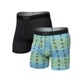 Camp Ombre/Black - Saxx - Men's Quest Quick-Dry Mesh (2 Pack) Boxer Briefs