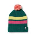 Emerald Green Heather - Smartwool - Kid's Stripe Pom Beanie