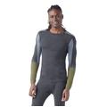 Charcoal/Winter Moss - Smartwool - Men's Intraknit Thermal Merino Base Layer Colorblock Crew