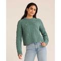 Dusty Teal Heather - Pendleton - Women's Shetland Collection Fisherman Sweater