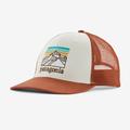 White w/Burnished Red - Patagonia - Line Logo Ridge LoPro Trucker Hat