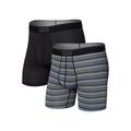 Sunrise Stripe/Black II - Saxx - Men's Quest Quick-Dry Mesh (2 Pack) Boxer Briefs