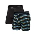 Broadcast Stripe/Black - Saxx - Men's Daytripper (2 Pack) Boxer Briefs