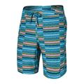 Asher Stripe- Sea Foam - Saxx - Men's Betawave 2N1 Swim Shorts