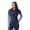 Deep Navy/Serene Blue - Smartwool - Women's Intraknit Thermal Merino Base Layer Pattern Crew