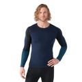 Deep Navy-Twilight Blue - Smartwool - Men's Intraknit Thermal Merino Base Layer Colorblock Crew