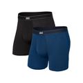 Black/City Blue Heather - Saxx - Men's Daytripper (2 Pack) Boxer Briefs