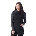 Black/Charcoal Heather - Smartwool - Women's Thermal Merino Drape Neck Hoodie