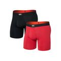 Sunset Red/Black - Saxx - Men's Multi-Sport Mesh (2 Pack) Boxer Briefs