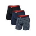 Wavelength/Navy/Black - Saxx - Men's Multi-Sport Mesh (3 Pack) Boxer Briefs