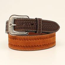 Men's Floral stamp lattice end belt by Ariat