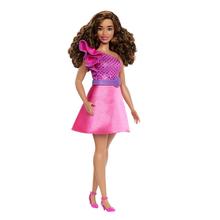 Barbie Fashionistas Doll #225, Curvy With Brown Hair, Pink Sparkly Dress, 65th Anniversary