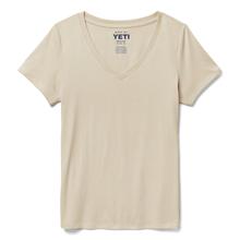 Women's Turkey Feather V-Neck Short Sleeve Tee - Sand - S by YETI