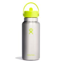 32 oz Wide Mouth with Flex Straw Cap - Stainless Lime