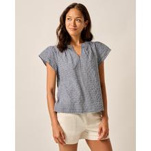 Womens Trish Flutter Sleeve Gingham Blouse