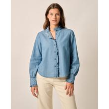 Womens Layla Ruffled Chambray Blouse by Johnnie-O