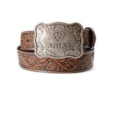Men's Leather 1.5" Stamped Buckle Belt by Ariat