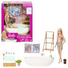 Barbie Doll & Bathtub Playset, Blonde, Confetti Soap & Accessories by Mattel