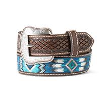 Unisex Woven Geometric Inlay Belt