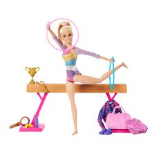 Barbie Gymnastics Playset With Blonde Fashion Doll, Balance Beam, 10+ Accessories & Flip Feature by Mattel
