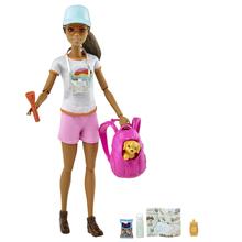 Barbie Doll With Puppy, Kids Self-Care Hiking Day by Mattel