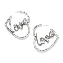 Love Script Sparkle Hoop Earrings by Brighton in Appleton WI