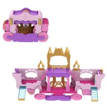 Disney Princess Carriage To Castle Transforming Playset With Aurora Small Doll, 4 Figures & 3 Levels by Mattel