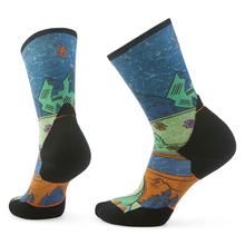 Womens  Women's Trail Run Mountain Print Crew Socks Twilight Blue by Smartwool