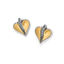 Precious Heart Two Tone Post Earrings by Brighton in Whitehouse TX