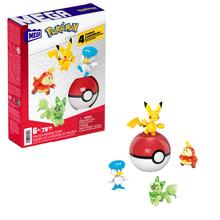Mega Pokemon Building Toy Kit With 4 Action Figures And 1 Poke Ball (79 Pieces) For Kids