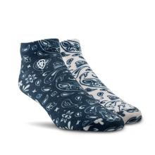 Women's Paisley Print Ankle Sock 2 Pair Multi Color Pack