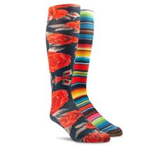 Women's Western Beauty Knee High Sock 2 Pair Multi Color Pack