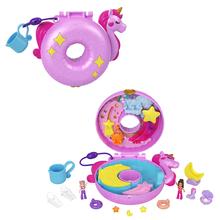 Polly Pocket Dolls And Playset, Unicorn Toys, Sparkle Cove Adventure Unicorn Floatie Compact by Mattel