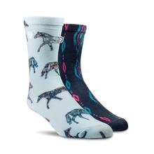 Horse Plume Crew Sock 2 Pair Multi Color Pack by Ariat