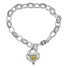 Buddha Gold Cubic Zirconia Heart Bracelet