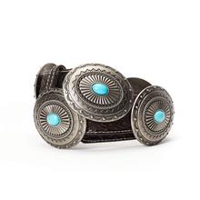 Women's Turq Silver Concho Belt