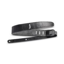 2.5" Black Leather Guitar Strap - Black, Suede Back by Taylor Guitars