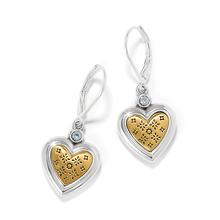 Mosaic Heart Two Tone  Leverback Earrings